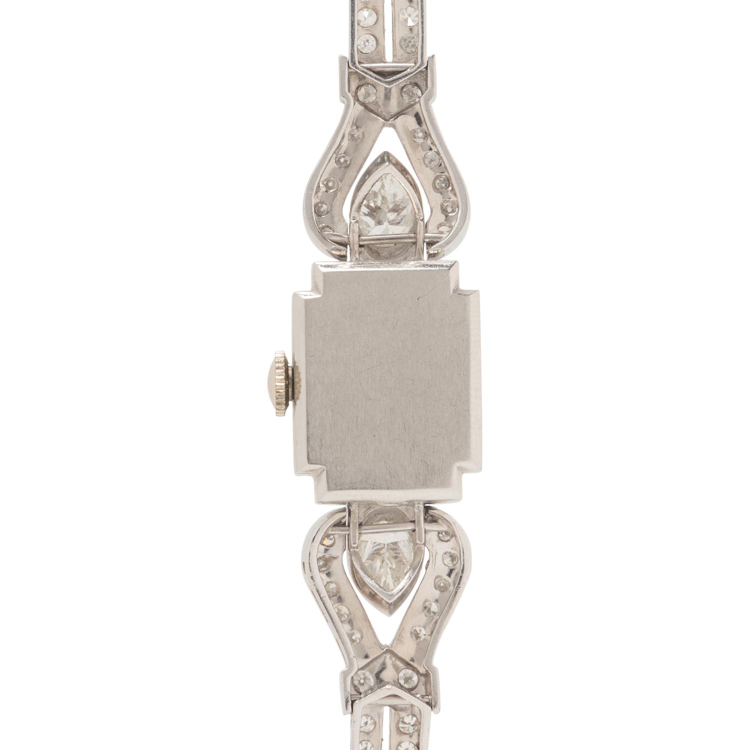 HAMILTON, PLATINUM AND DIAMOND WATCH