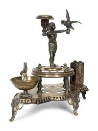 A German Silver-Plate Smoking Stand