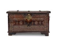 A Middle-Eastern Mother-of-Pearl Inlaid Oak Table Casket