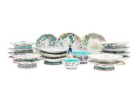 A Collection of 20 Chinese Famille Rose 'Figure' Porcelain Serving Dishes