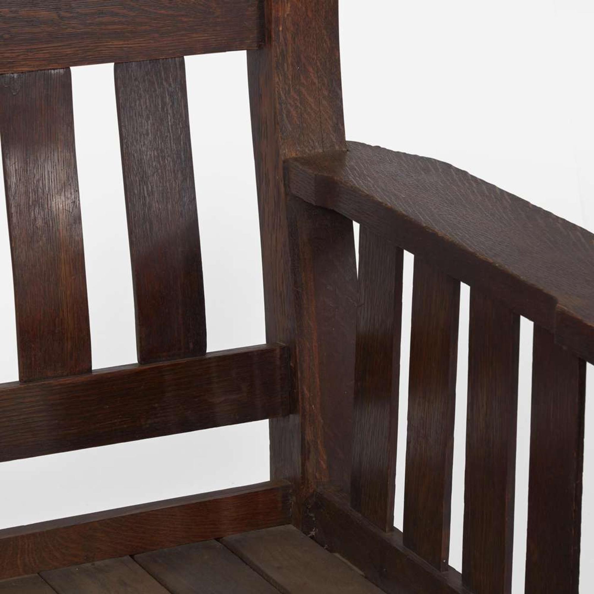 Stickley Brothers (American, active 1891-1954) Settle and Armchair, USA, circa 1905