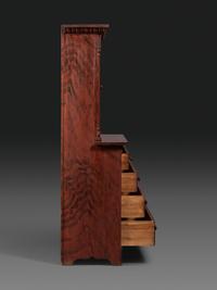 A Late Country Classical Grain Painted Pine Cupboard