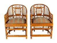 A Pair of Brighton Pavillion Style Bamboo Armchairs — 20TH CENTURY