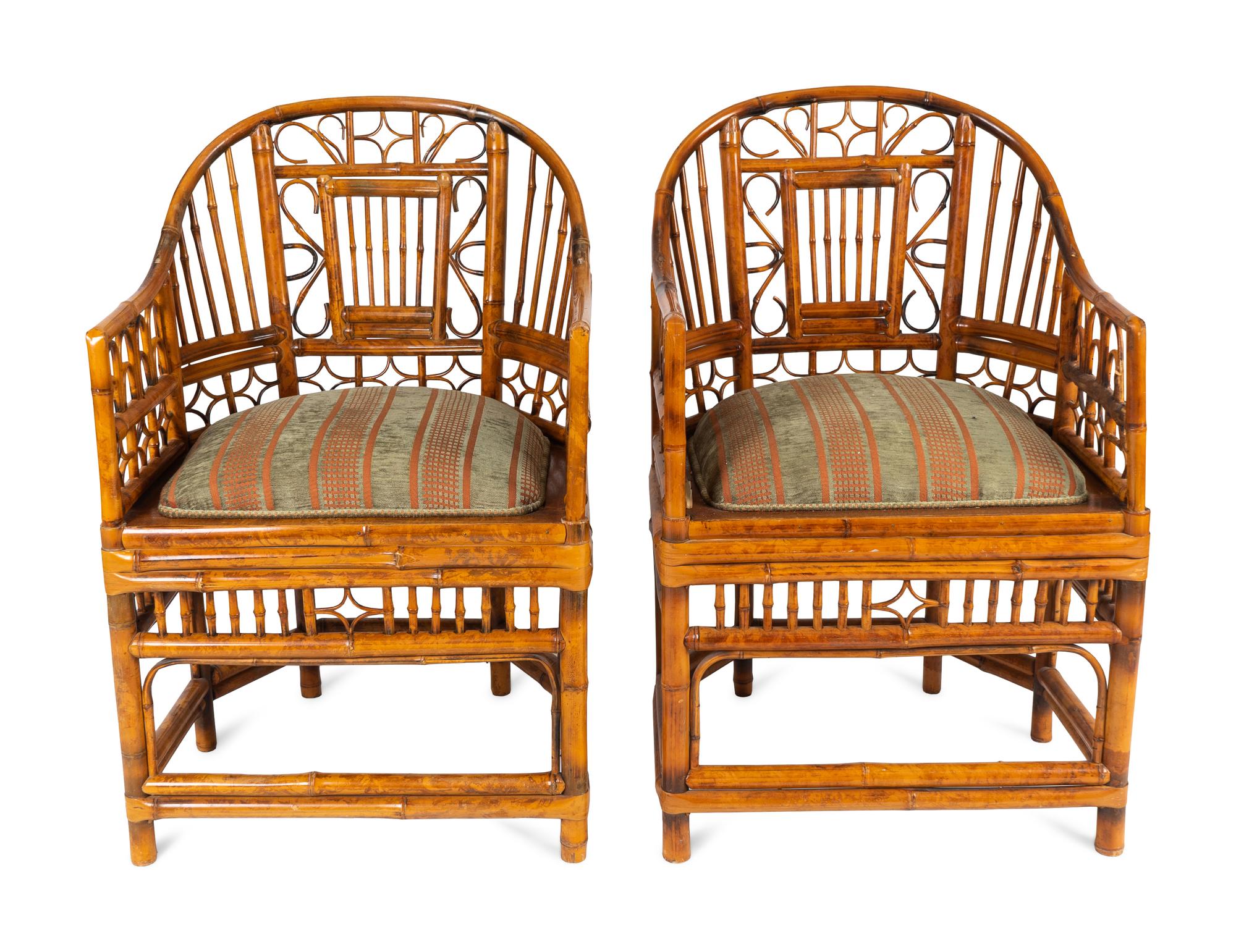 A Pair of Brighton Pavillion Style Bamboo Armchairs — 20TH CENTURY