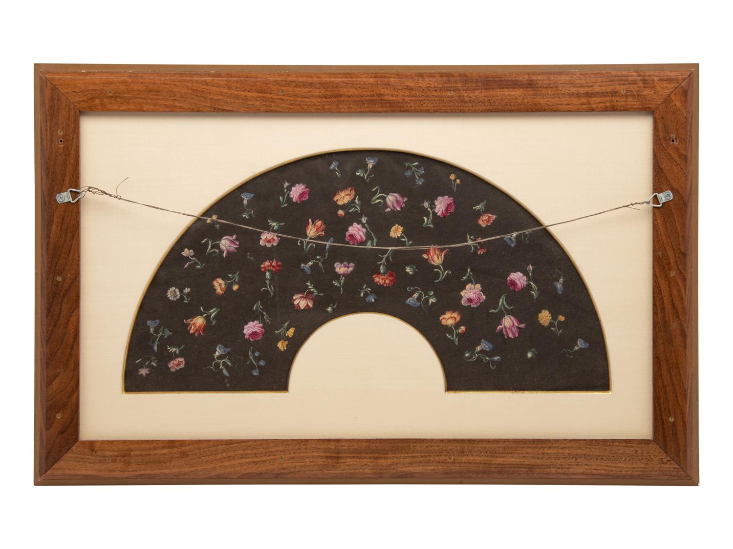 Design for a fan: Mythological scene (recto); Flowers (verso)