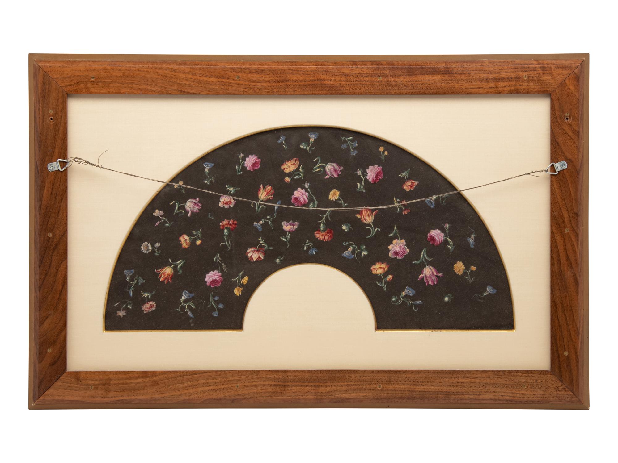 Design for a fan: Mythological scene (recto); Flowers (verso)
