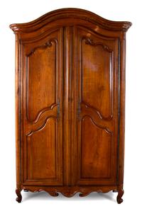 A Louis XV Provincial Carved Fruitwood Armoire — 19TH CENTURY