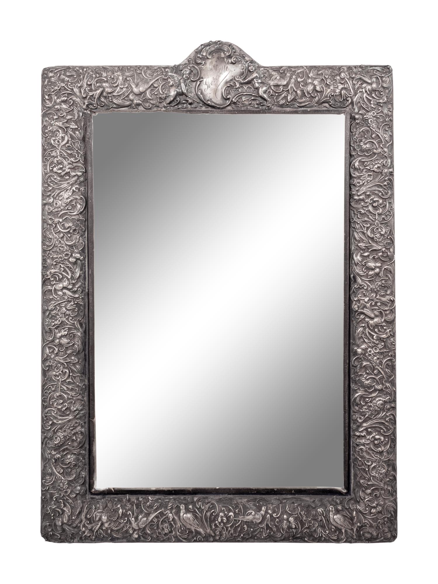 An Edwardian Silver Dresser Mirror