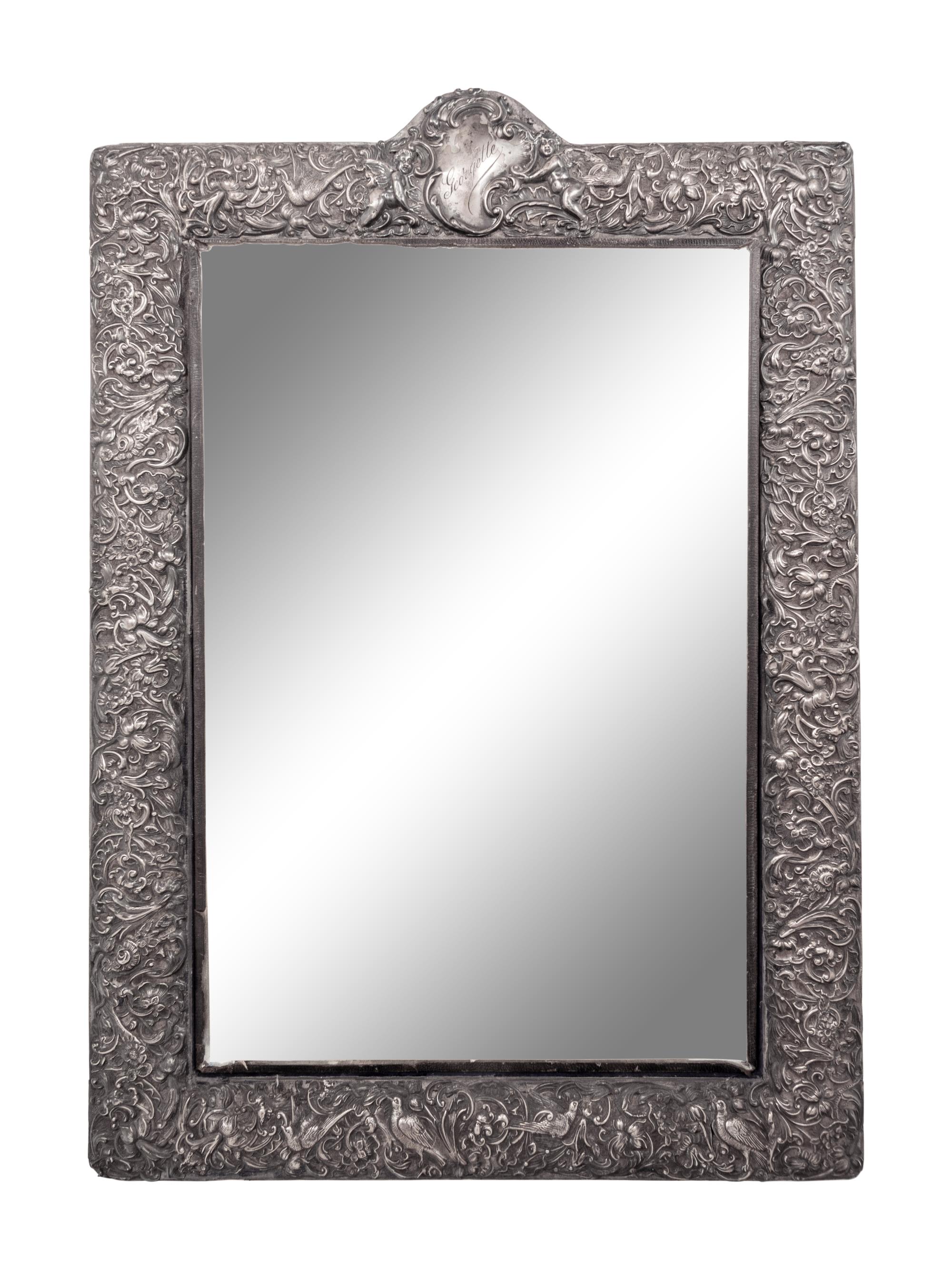 An Edwardian Silver Dresser Mirror