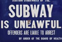 A New York City Subway Porcelain No Smoking Sign 21.5" W x .75" D x 28" H — United States, Early 20th Century