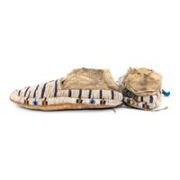 Northern Plains Adult and Child's Beaded Hide Moccasins