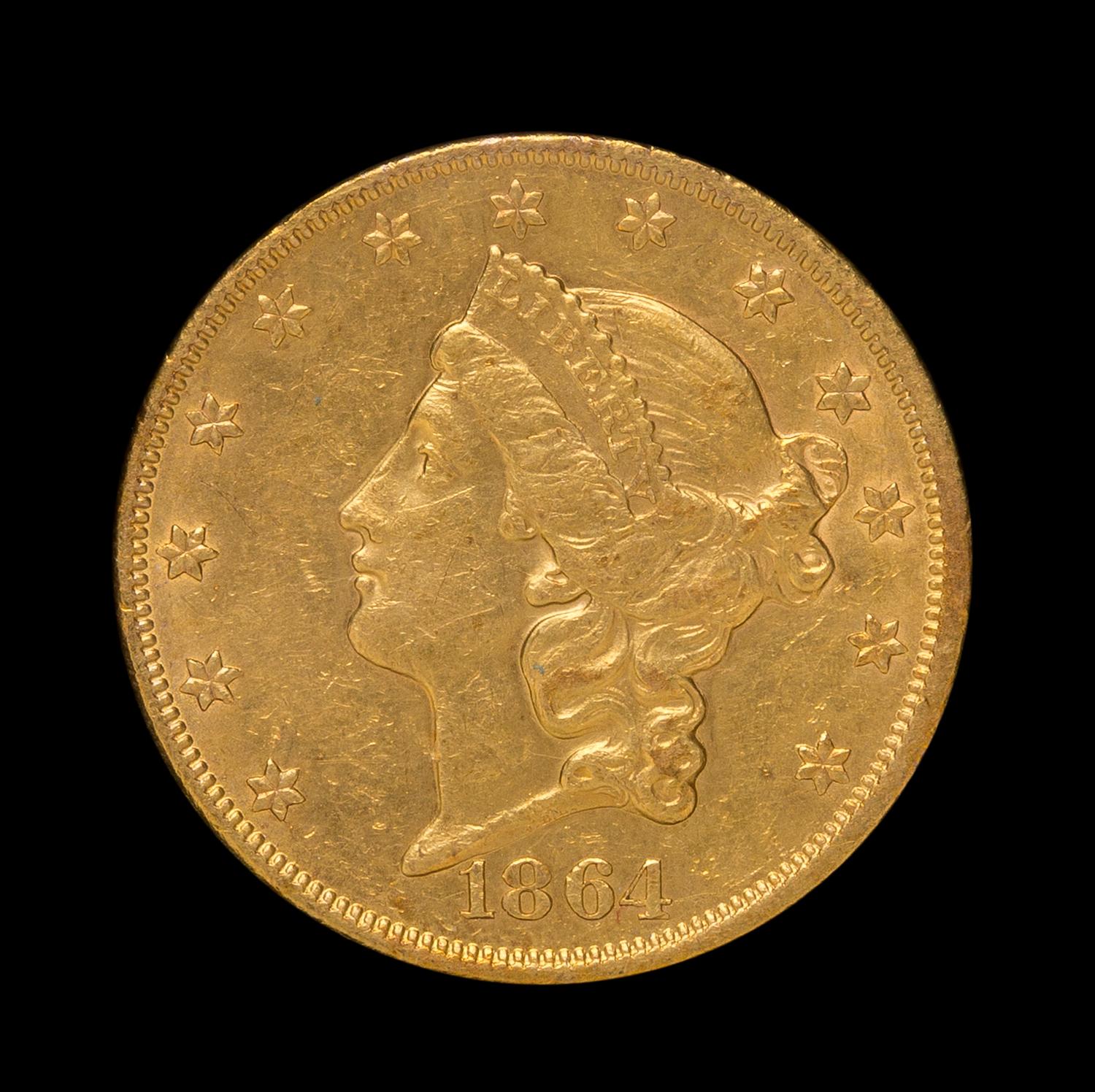 A United States 1864 Liberty Head $20 Gold Coin