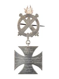 [CIVIL WAR]. Badge identified to Alfred J. Johnson, 1st, 3rd, and 5th Massachusetts Light Artilleries.