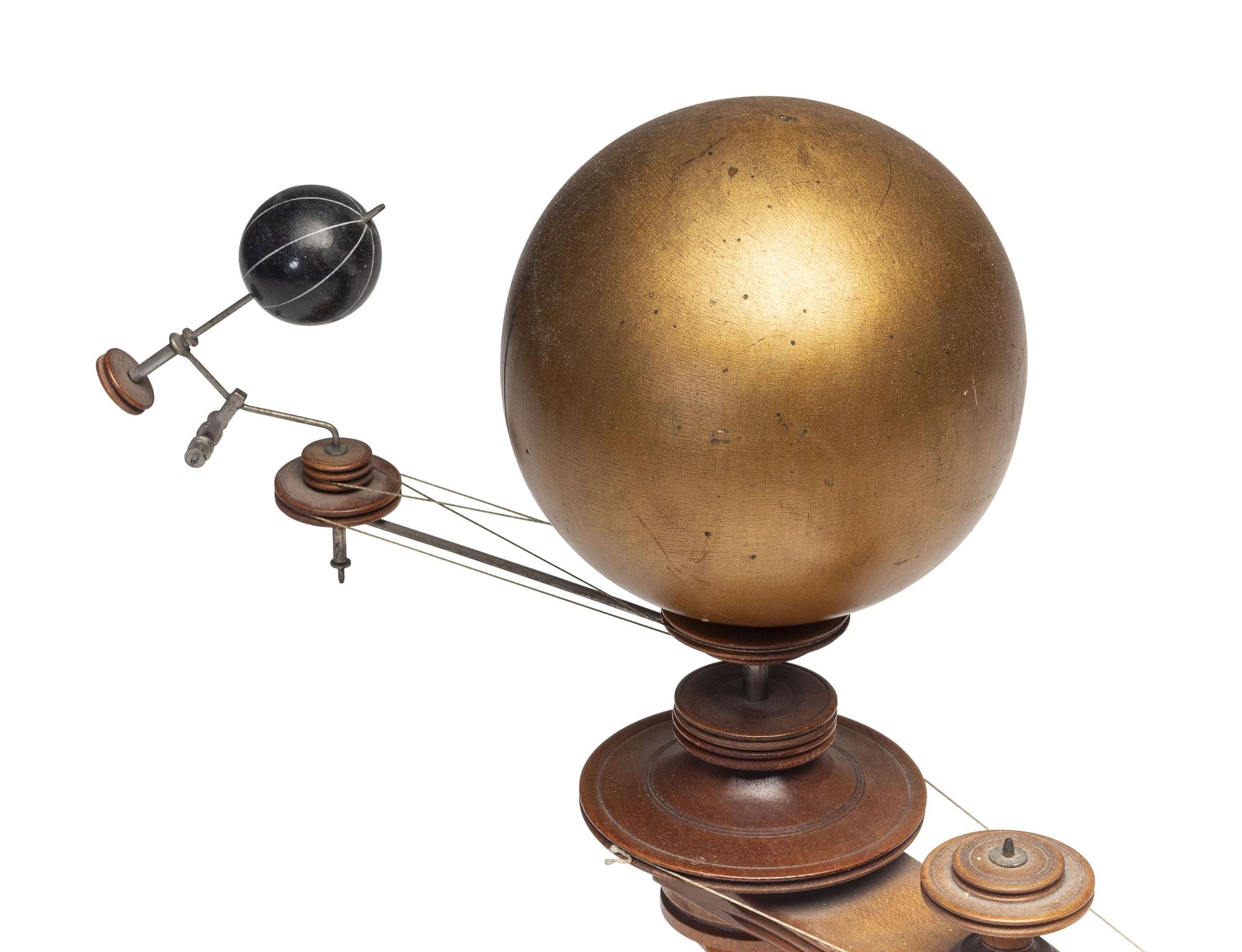 A Laing's Planetarium Orrery Model with Custom Red Painted Poplar Case