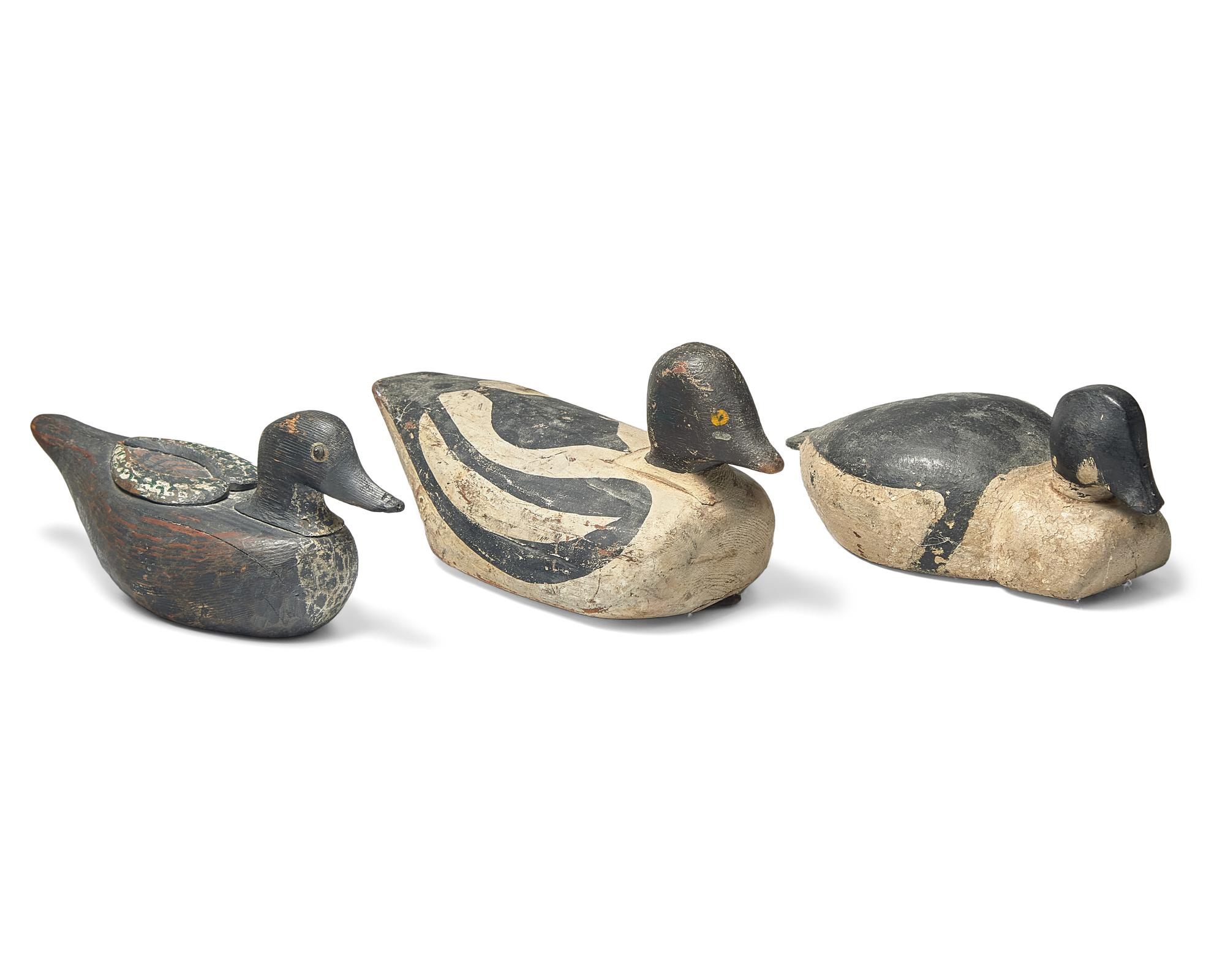 A Group of Six Carved and Painted Decoys