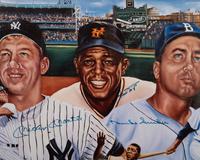 A Mickey Mantle, Willie Mays and Duke Snider "Kings of New York" Signed Autograph Robert Simon Limited Edition Print (Beckett Authentication Services Letter BAS Certified),