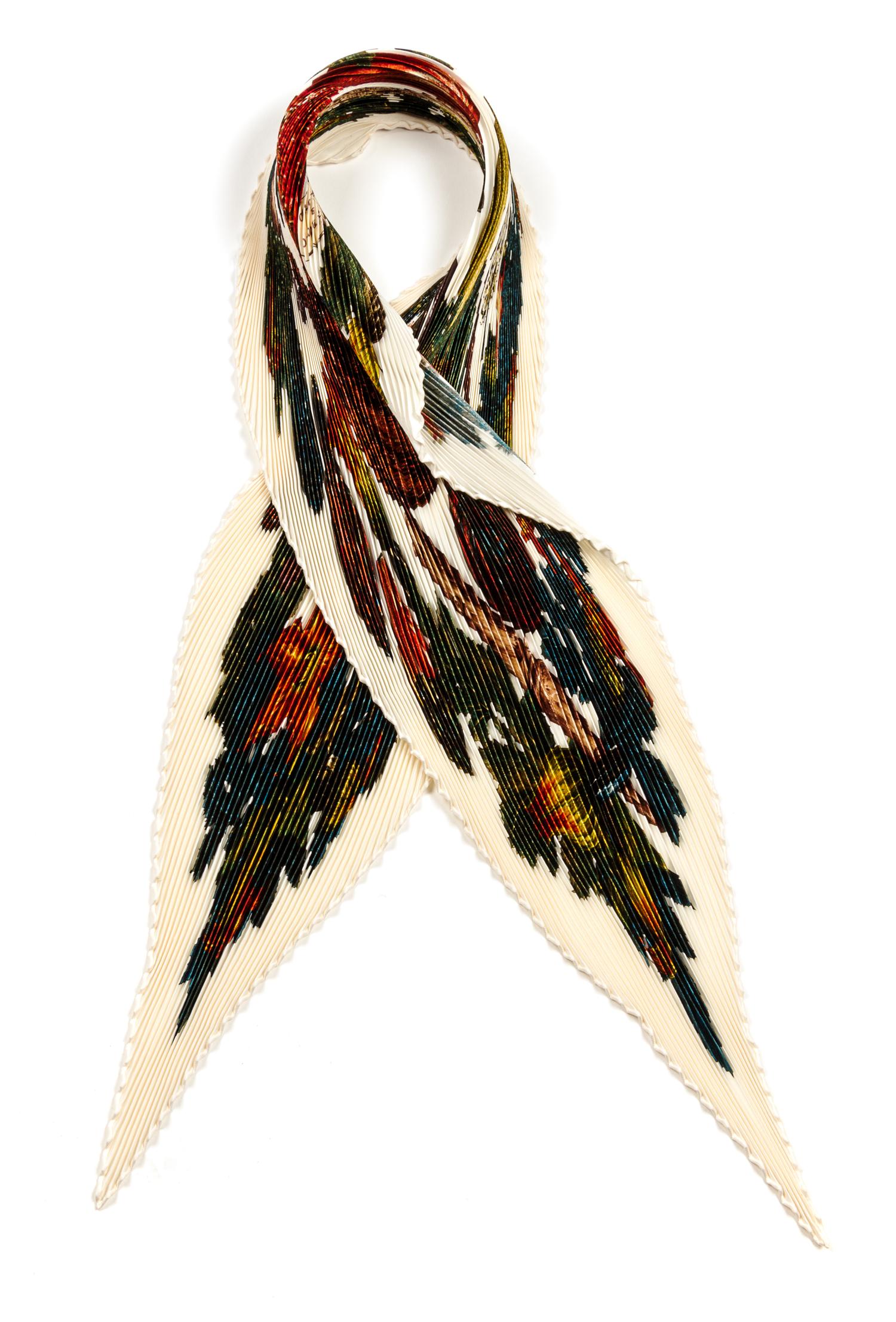 An Hermes 90cm Plisse Silk Scarf, 36"x36".