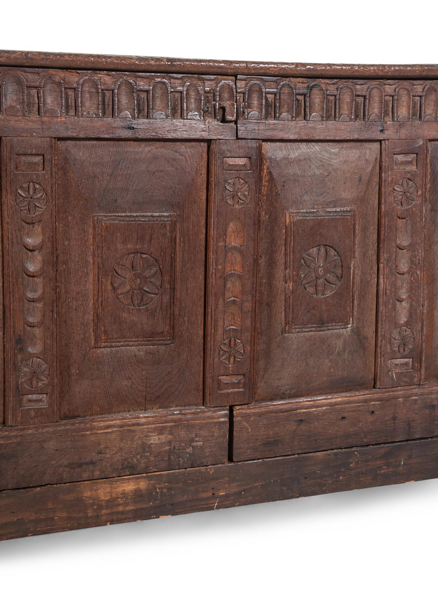 A Spanish Carved Walnut Coffer