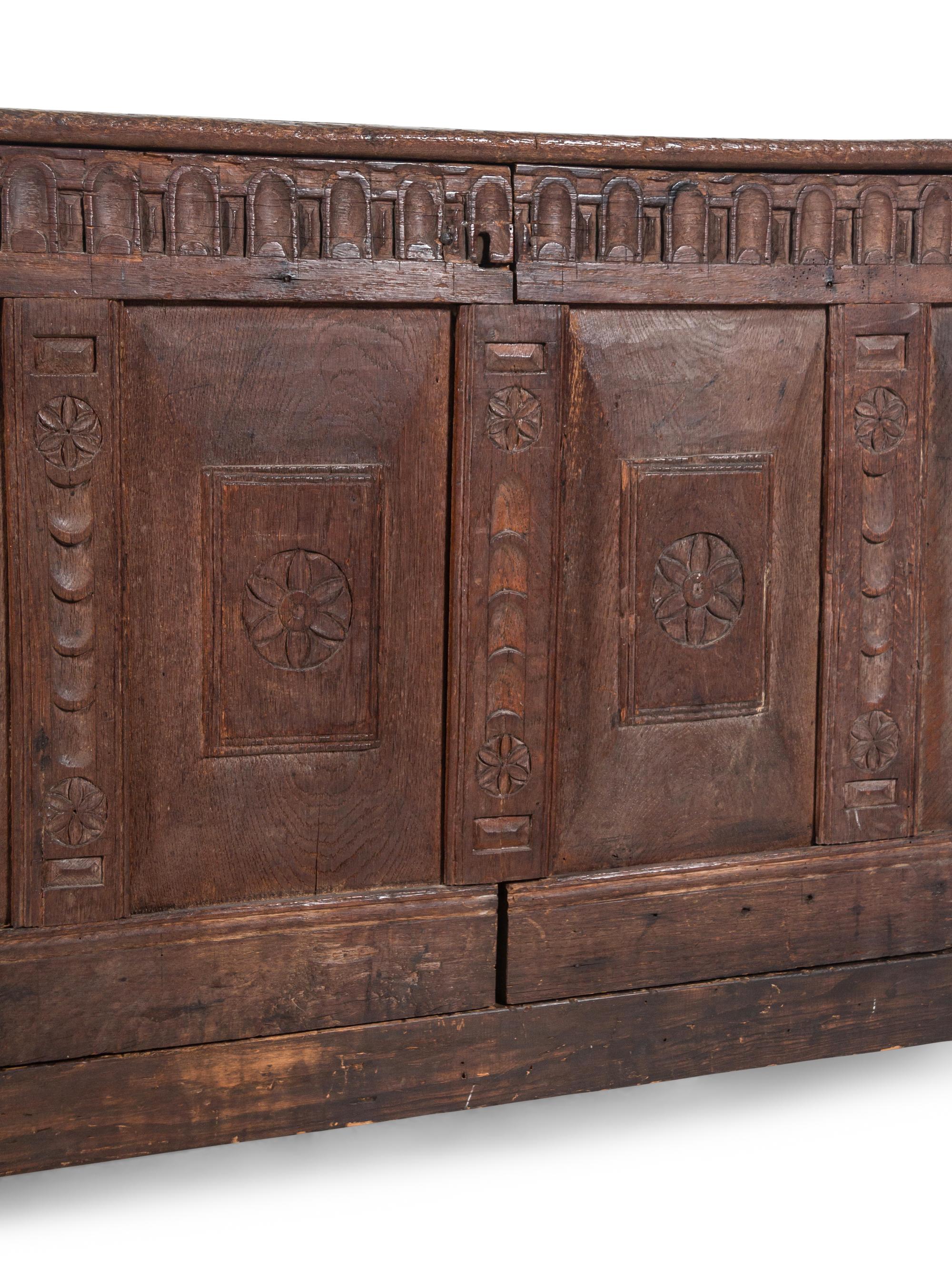 A Spanish Carved Walnut Coffer