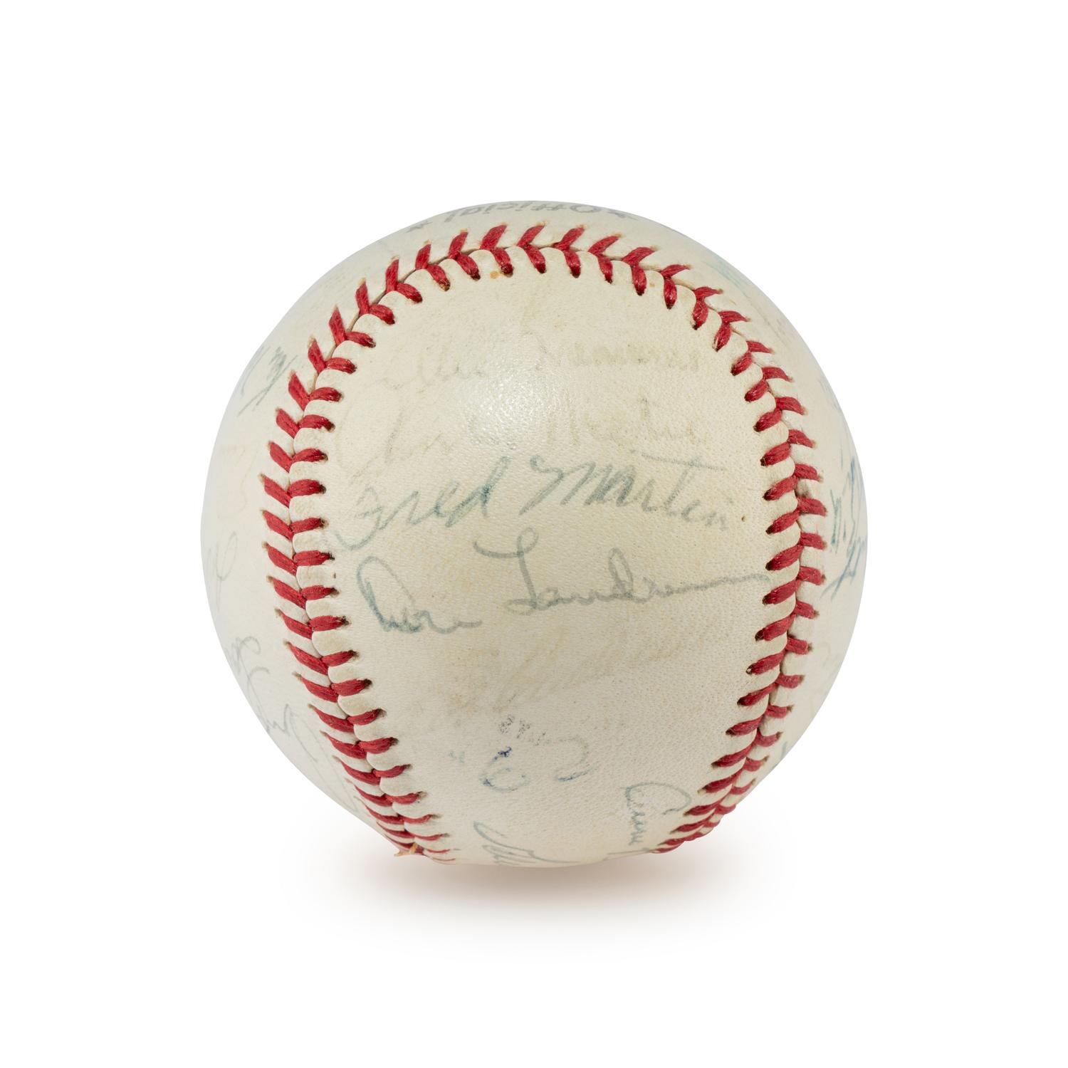 A 1962 Chicago Cubs Team Signed Autograph Baseball Including Rookie Era Lou Brock Signature (Beckett Authentication Services)