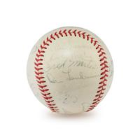 A 1962 Chicago Cubs Team Signed Autograph Baseball Including Rookie Era Lou Brock Signature (Beckett Authentication Services)
