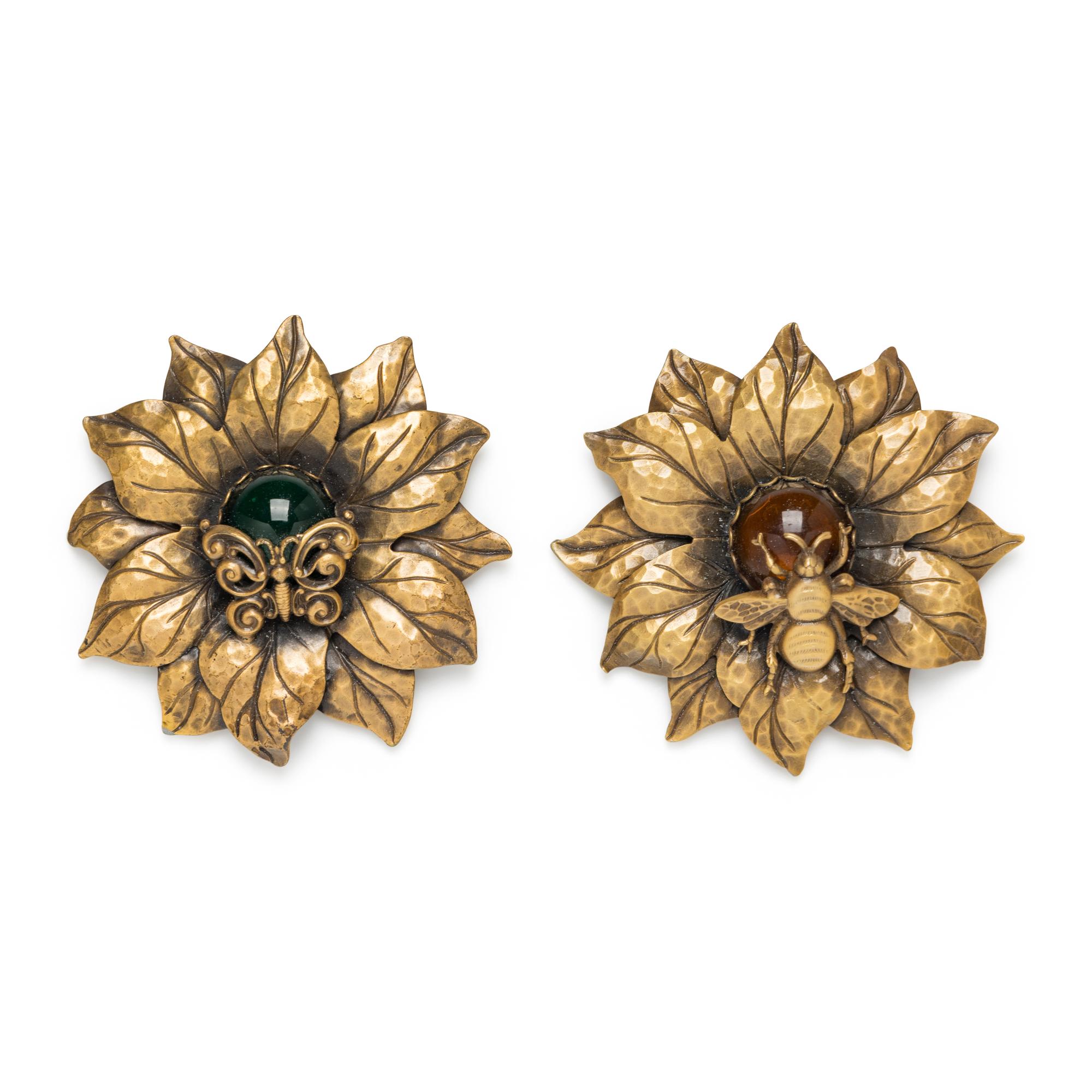 Joseph of Hollywood, Two Costume Flower Brooches
