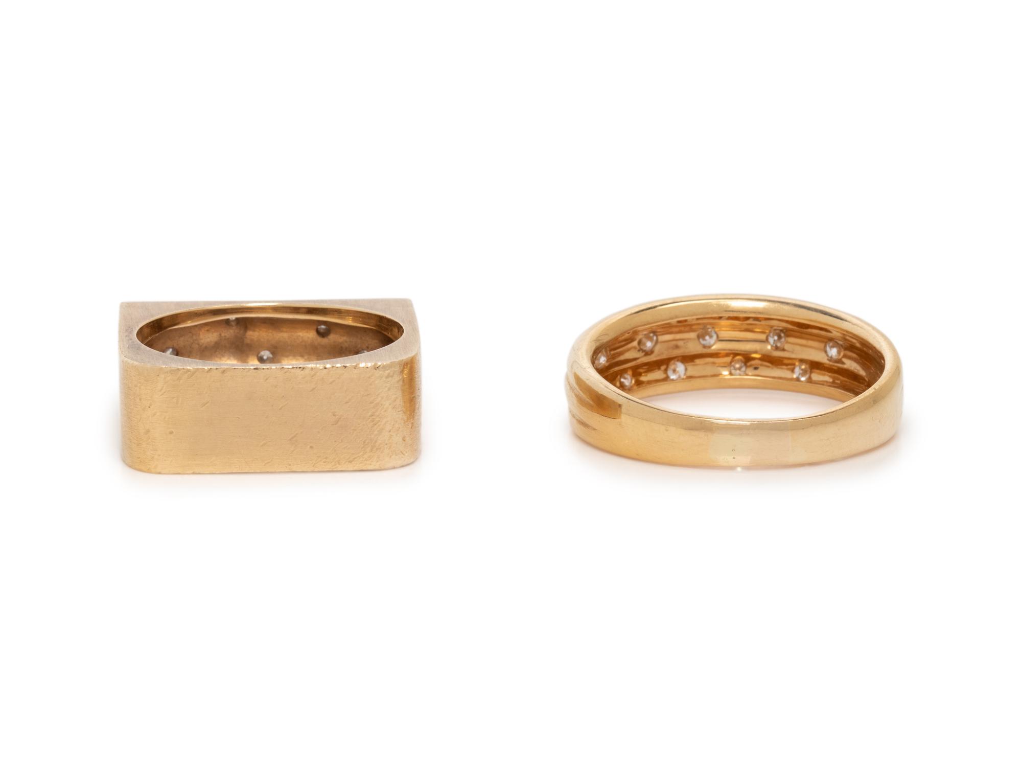 COLLECTION OF YELLOW GOLD AND DIAMOND RINGS