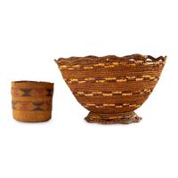 Tlingit Berry Basket and Salish Imbricated Basket