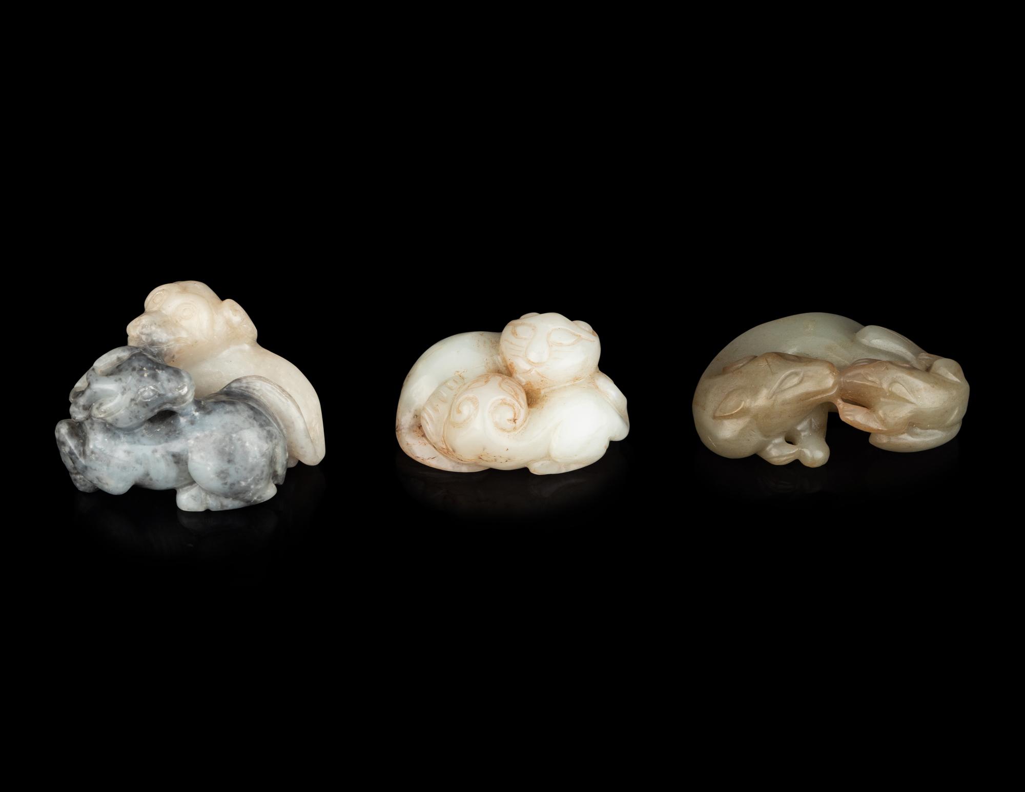 Five Chinese Carved Jade 'Animal' Groups