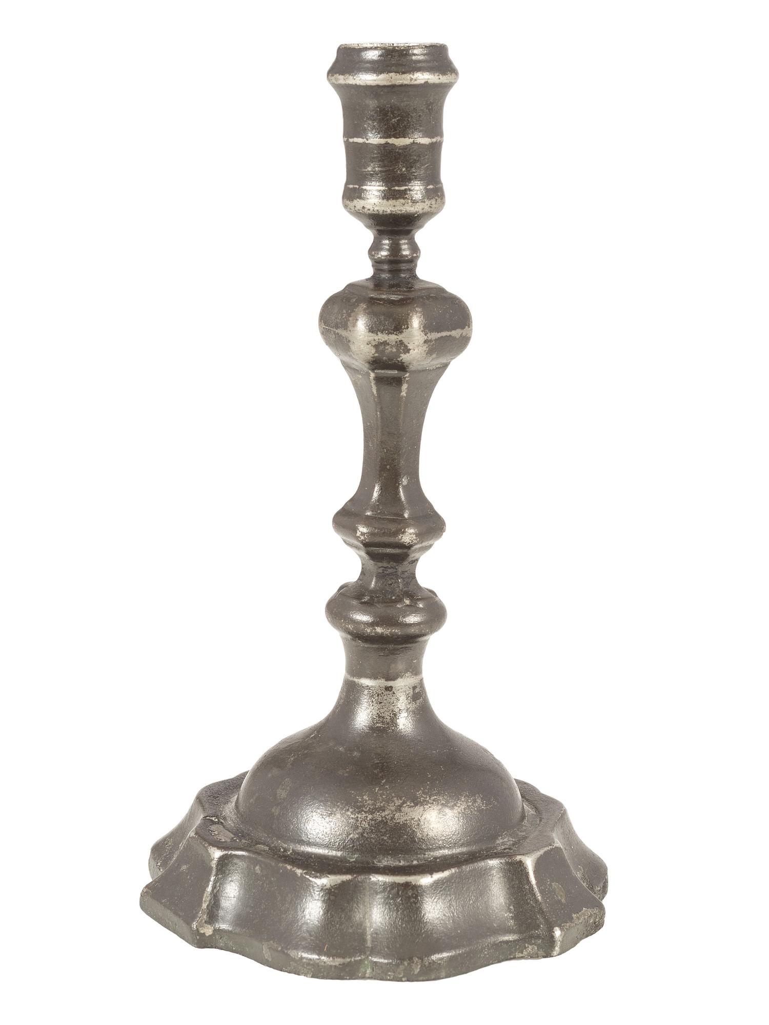 A Dutch Pewter Candlestick