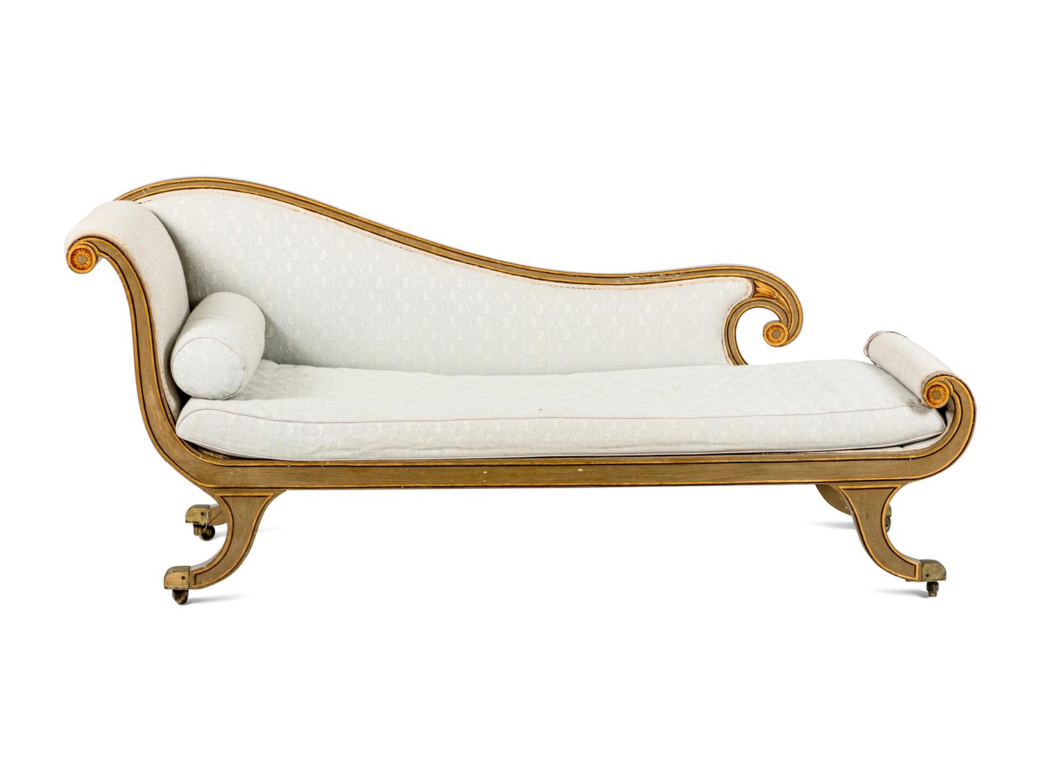 A Regency Painted Chaise Longue