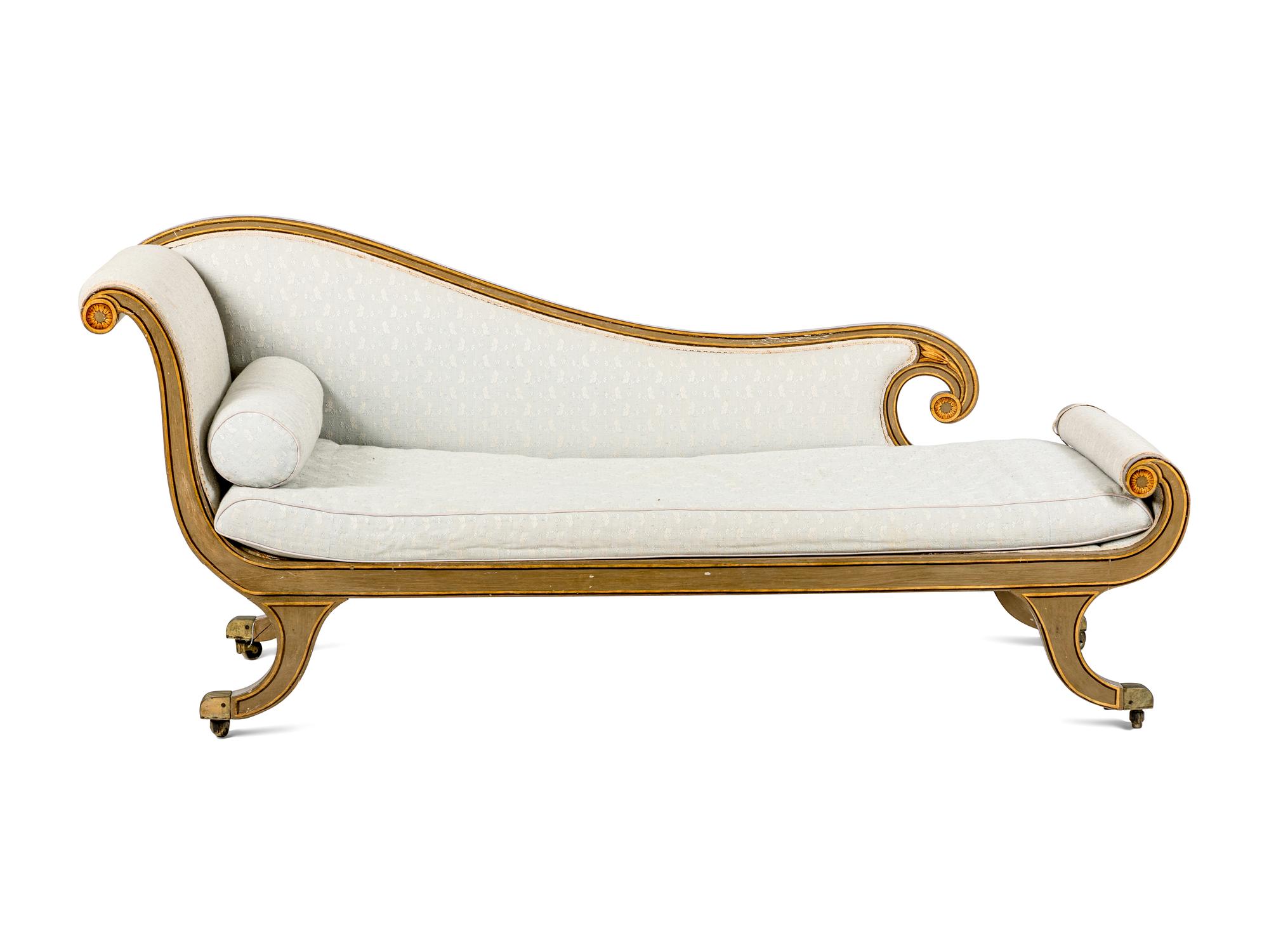 A Regency Painted Chaise Longue