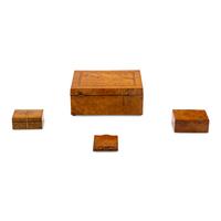 A Group of Burlwood Boxes