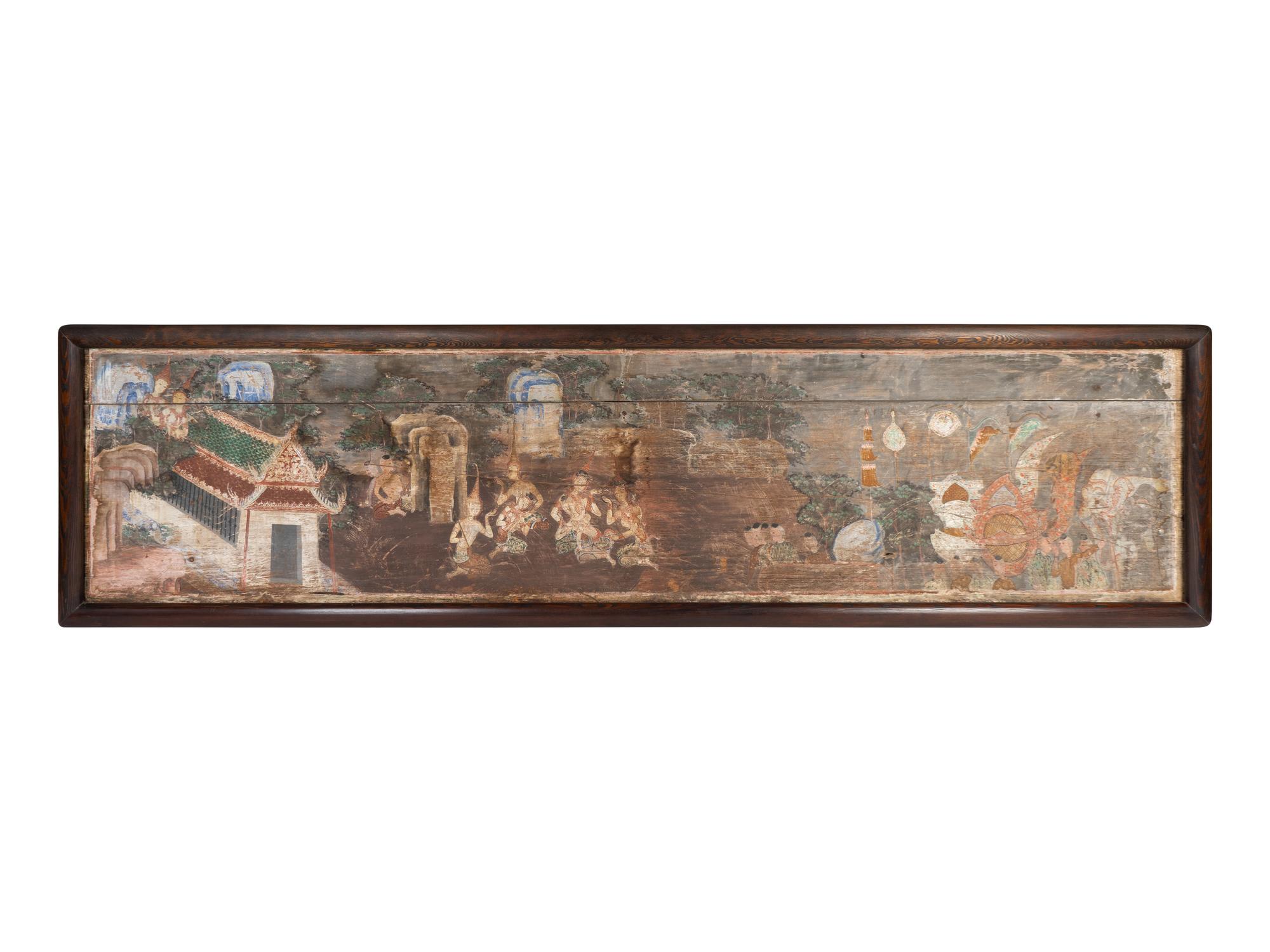 A Thai Polychromed Wood Panel — 19TH CENTURY
