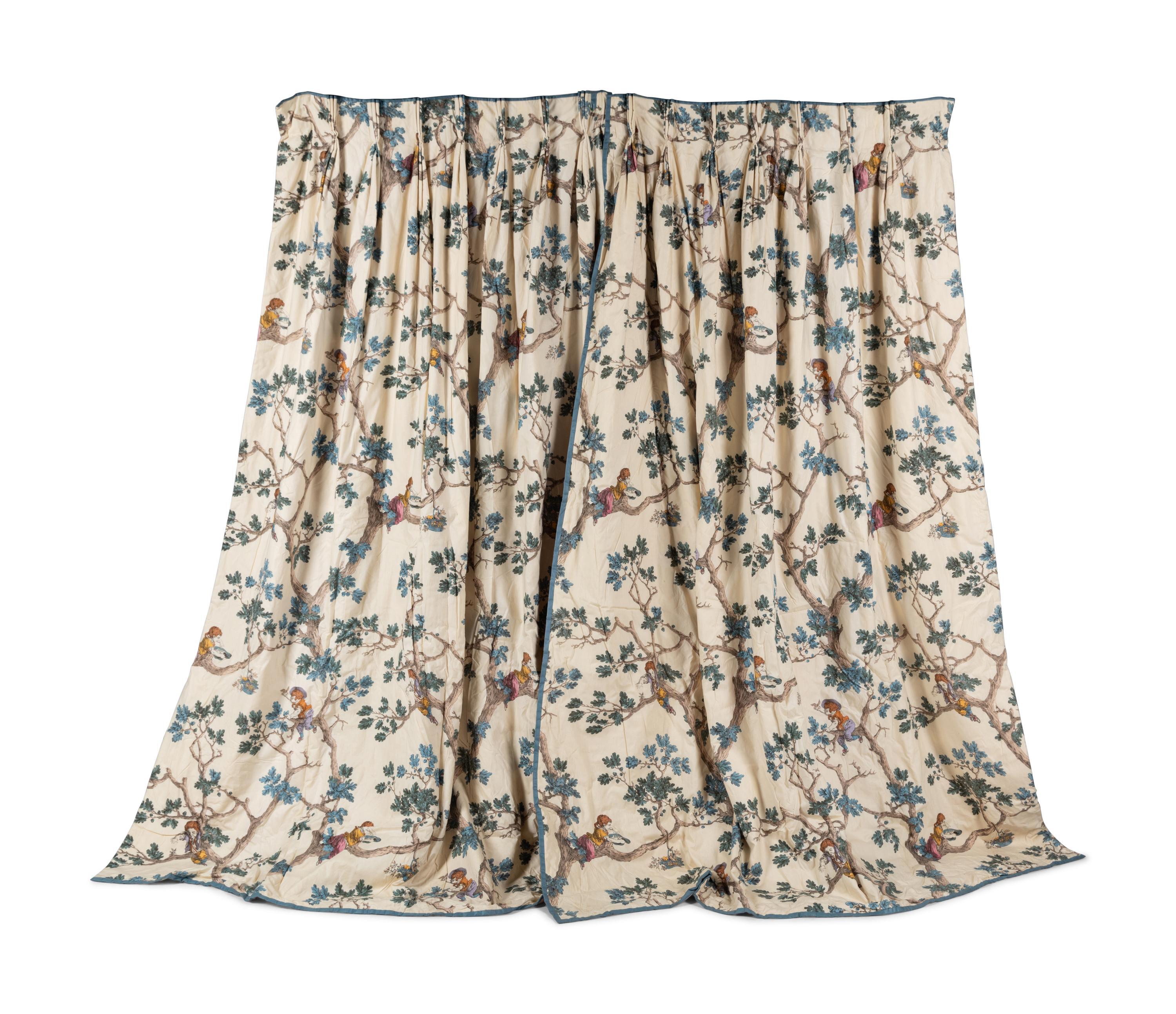 A Set of Three Drapery Panels