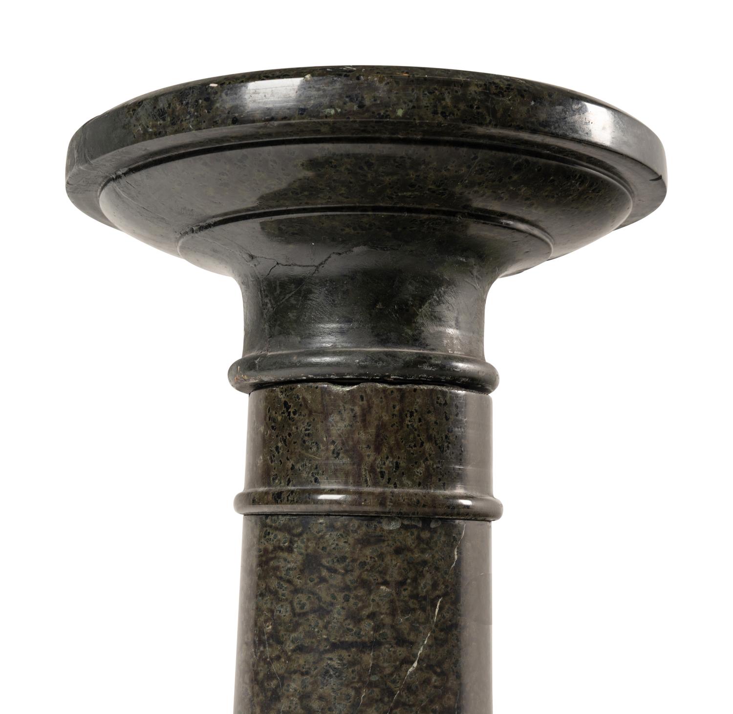 A Continental Carved Marble Pedestal