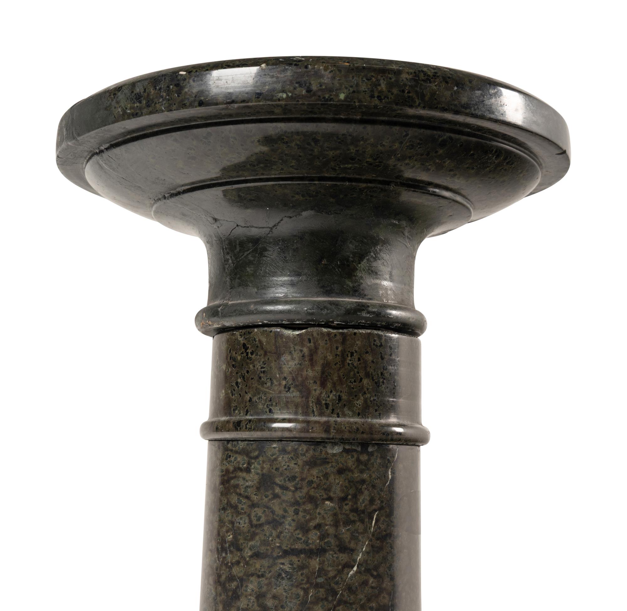 A Continental Carved Marble Pedestal
