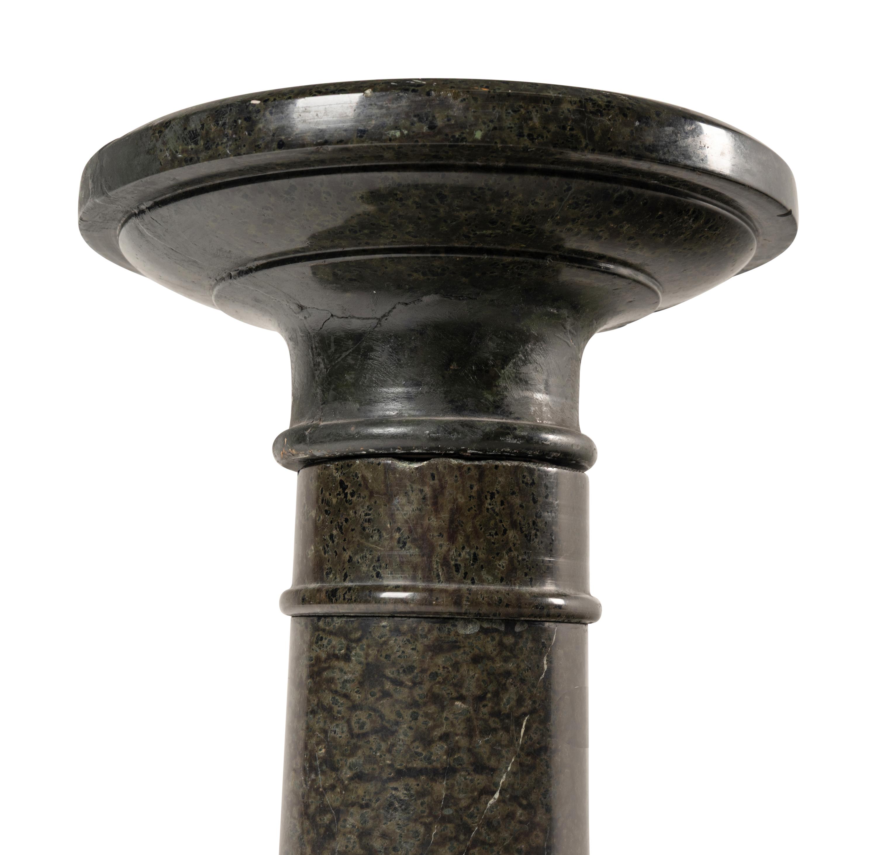 A Continental Carved Marble Pedestal