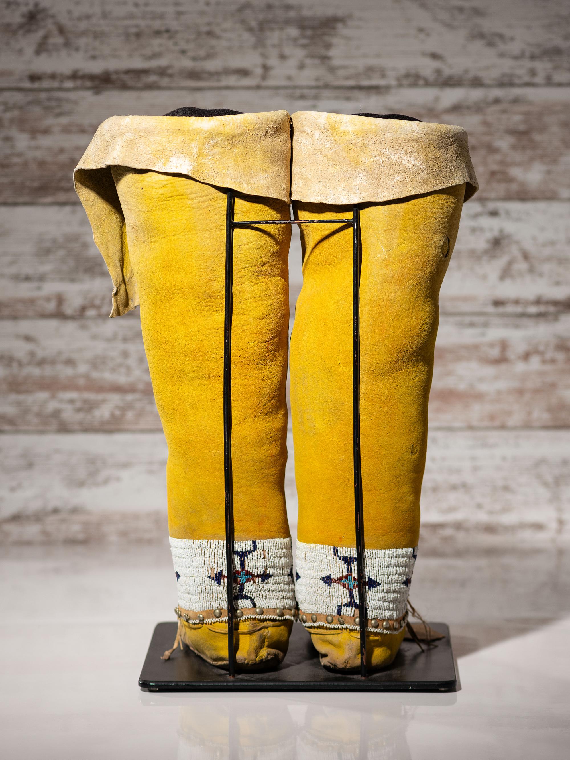 Arapaho Beaded Hide Boot Moccasins