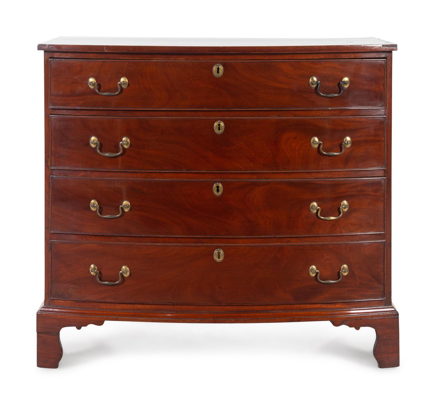 A George III Style Mahogany Bow Front Chest