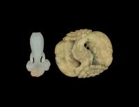 Two Chinese Jade Carvings of Fish
