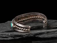 Navajo Silver and Lone Mountain Turquoise Cuff Bracelet