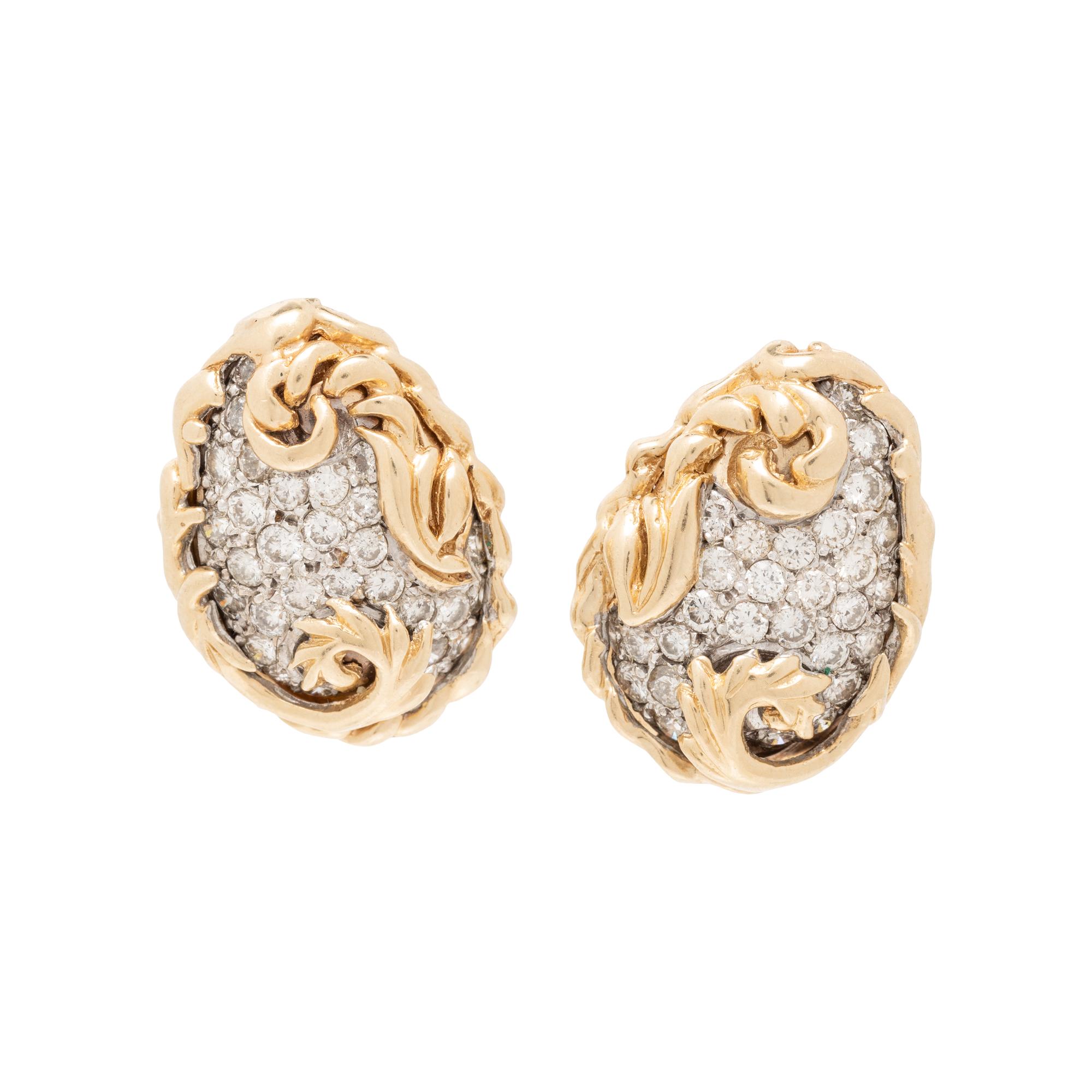 YELLOW GOLD AND DIAMOND EARRINGS
