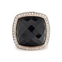 DAVID YURMAN, STERLING SILVER, ONYX AND DIAMOND 'ALBION' RING
