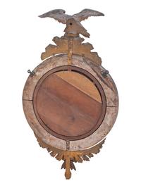 A Federal Carved Giltwood and Gesso Bulls-Eye Looking Glass