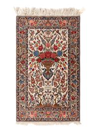 A Qom Wool and Silk Pictorial Rug