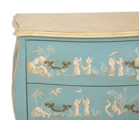 A Louis XV Style Painted Bombe Commode with Chinoiserie Decoration