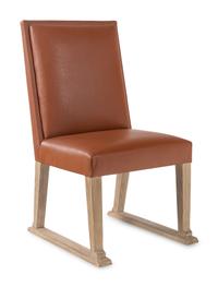 A Pair of Contemporary Faux Leather Upolstered Side Chairs