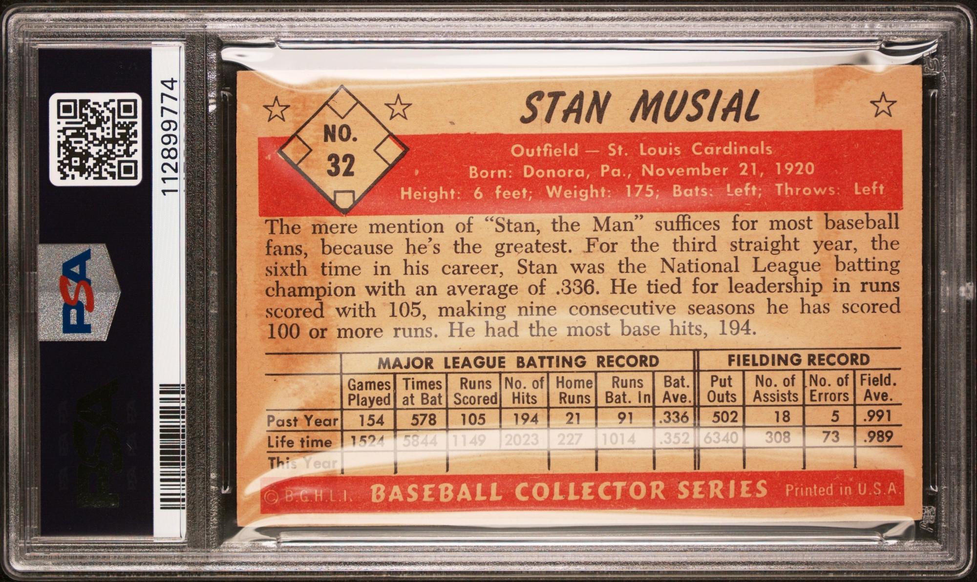 A 1953 Bowman Color Stan Musial Baseball Card No. 32 (PSA 5 EX)