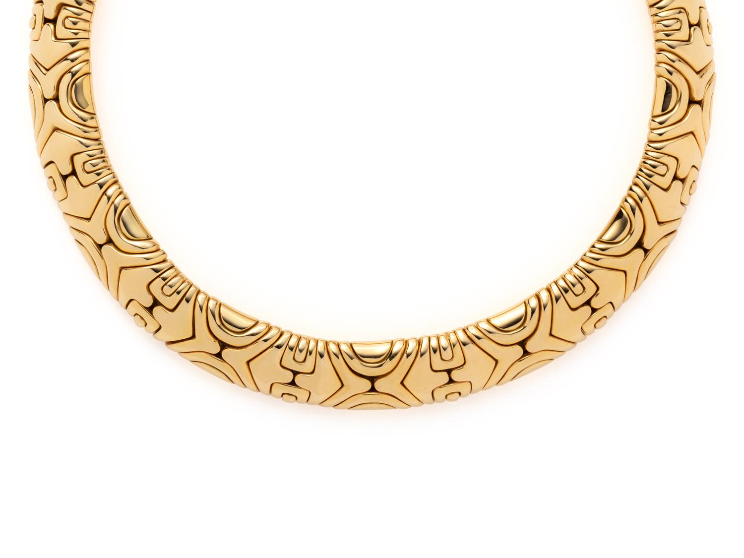 BVLGARI, YELLOW GOLD 'ALVEARE' COLLAR NECKLACE